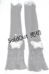 axes femme POETIQUE / 蝶々シースルーアームカバー  黒 Y-25-08-11-003-AX-ZA-HR-ZY