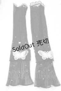 axes femme POETIQUE / 蝶々シースルーアームカバー  黒 Y-25-08-11-003-AX-ZA-HR-ZY