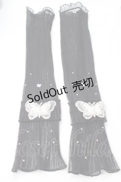 画像1: axes femme POETIQUE / 蝶々シースルーアームカバー  黒 Y-25-08-11-003-AX-ZA-HR-ZY