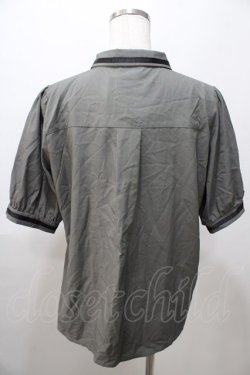 画像2: axes femme / ミリタリー風タイ付ブラウス L カーキ Y-25-08-11-023-AX-BL-SZ-ZY