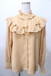 axes femme kawaii / プティリボンブラウス M イエロー Y-25-08-11-025-AX-BL-SZ-ZY
