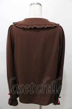 画像2: axes femme kawaii / お菓子刺繍ブラウス M 茶 Y-25-08-11-026-AX-BL-SZ-ZY