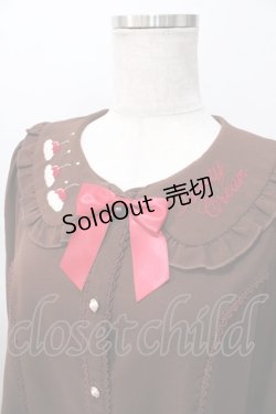 画像3: axes femme kawaii / お菓子刺繍ブラウス M 茶 Y-25-08-11-026-AX-BL-SZ-ZY