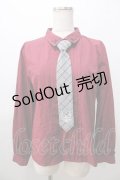axes femme / チェック柄ネクタイ付ブラウス F ワイン Y-25-08-11-027-AX-BL-SZ-ZY