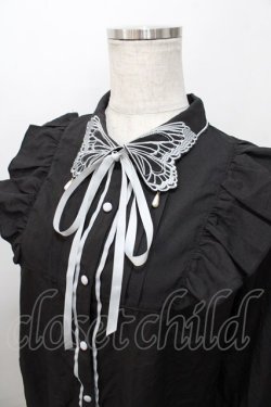画像3: axes femme POETIQUE / バタフライ刺繍襟ブラウス M 黒 Y-25-08-11-028-AX-BL-SZ-ZY