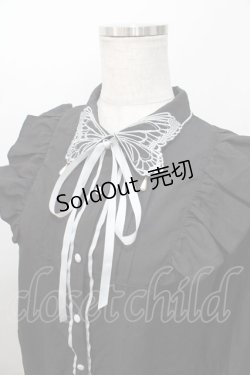 画像3: axes femme POETIQUE / バタフライ刺繍襟ブラウス M 黒 Y-25-08-11-028-AX-BL-SZ-ZY