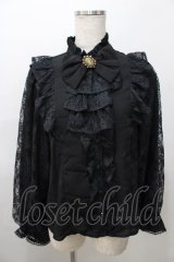 axes femme kawaii / クラシカルレーシーブラウス M 黒 Y-25-08-11-029-AX-BL-SZ-ZY