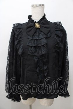 画像1: axes femme kawaii / クラシカルレーシーブラウス M 黒 Y-25-08-11-029-AX-BL-SZ-ZY