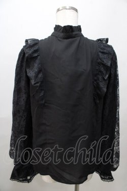 画像2: axes femme kawaii / クラシカルレーシーブラウス M 黒 Y-25-08-11-029-AX-BL-SZ-ZY