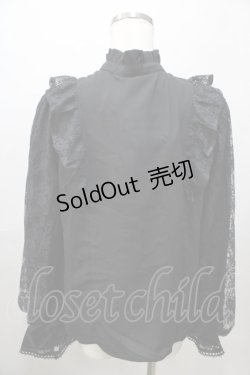 画像2: axes femme kawaii / クラシカルレーシーブラウス M 黒 Y-25-08-11-029-AX-BL-SZ-ZY