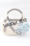 axes femme / フラワーレースカゴバッグ  ブルー Y-25-08-11-004-AX-BG-SZ-ZY