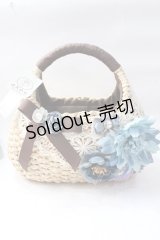 axes femme / フラワーレースカゴバッグ  ブルー Y-25-08-11-004-AX-BG-SZ-ZY