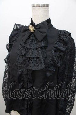画像3: axes femme kawaii / クラシカルレーシーブラウス M 黒 Y-25-08-11-029-AX-BL-SZ-ZY