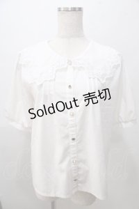 axes femme / アソートボタンビッグ襟ブラウス F 生成り Y-25-08-11-030-AX-BL-SZ-ZY