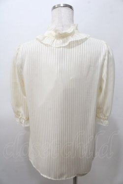画像2: axes femme kawaii / ストライプシアー半袖ブラウス M 生成り Y-25-08-11-031-AX-BL-SZ-ZY