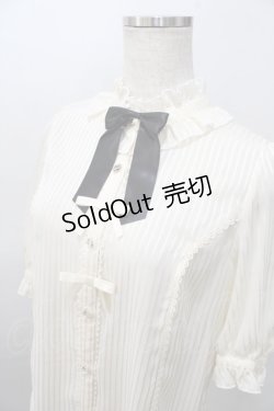 画像3: axes femme kawaii / ストライプシアー半袖ブラウス M 生成り Y-25-08-11-031-AX-BL-SZ-ZY