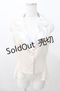 axes femme kawaii / ダイヤ柄ベスト M サックス Y-25-08-11-033-AX-TO-SZ-ZY