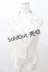 axes femme kawaii / ダイヤ柄ベスト M サックス Y-25-08-11-033-AX-TO-SZ-ZY