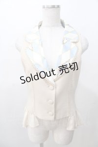axes femme kawaii / ダイヤ柄ベスト M サックス Y-25-08-11-033-AX-TO-SZ-ZY