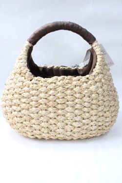 画像2: axes femme / フラワーレースカゴバッグ  ブルー Y-25-08-11-004-AX-BG-SZ-ZY