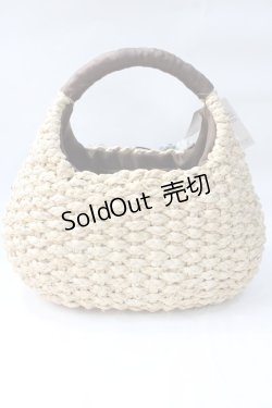 画像2: axes femme / フラワーレースカゴバッグ  ブルー Y-25-08-11-004-AX-BG-SZ-ZY