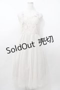 axes femme / バックリボンレースチュールキャミワンピース  グレー Y-25-08-11-035-AX-OP-SZ-ZY
