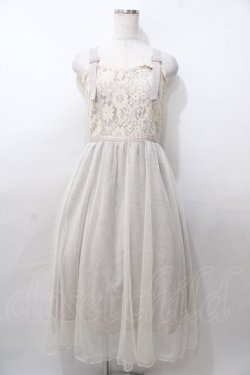 画像1: axes femme / バックリボンレースチュールキャミワンピース  グレー Y-25-08-11-035-AX-OP-SZ-ZY