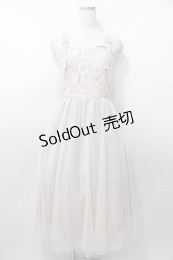 画像1: axes femme / バックリボンレースチュールキャミワンピース  グレー Y-25-08-11-035-AX-OP-SZ-ZY