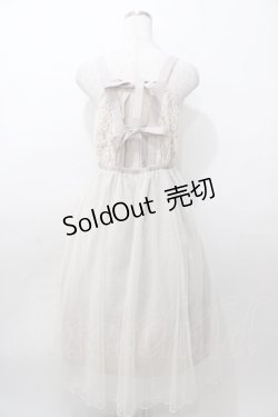 画像2: axes femme / バックリボンレースチュールキャミワンピース  グレー Y-25-08-11-035-AX-OP-SZ-ZY