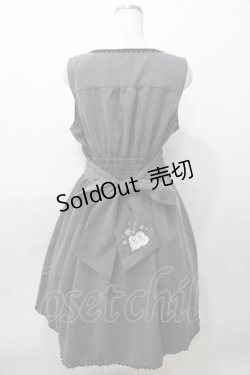 画像2: axes femme / シマエナガ刺繍Vネックジャンパースカート F 黒 Y-25-08-11-036-AX-OP-SZ-ZY