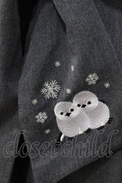 画像3: axes femme / シマエナガ刺繍Vネックジャンパースカート F 黒 Y-25-08-11-036-AX-OP-SZ-ZY