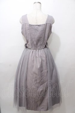 画像2: axes femme / 刺繍入サイドチュールジャンスカ  グレー Y-25-08-11-037-AX-OP-SZ-ZY