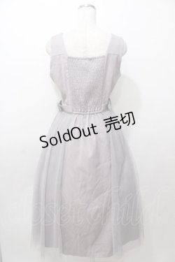 画像2: axes femme / 刺繍入サイドチュールジャンスカ  グレー Y-25-08-11-037-AX-OP-SZ-ZY