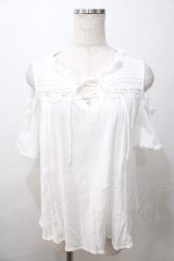 LIZ LISA / 肩あきフレアトップス 0 白 Y-25-08-13-004-LO-TO-SZ-ZY