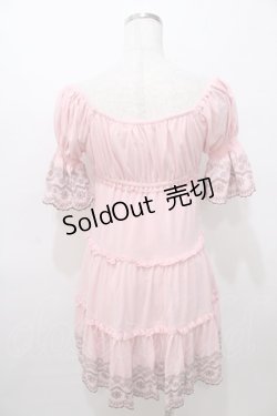 画像2: LIZ LISA / 裾刺繍オフショルチュニック 0 ピンク Y-25-08-13-036-LO-OP-SZ-ZI