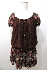 LIZ LISA / バラレースオフショルワンピース 0 ブラウン Y-25-08-13-038-LO-OP-SZ-ZY