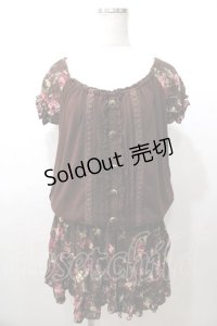 LIZ LISA / バラレースオフショルワンピース 0 ブラウン Y-25-08-13-038-LO-OP-SZ-ZY