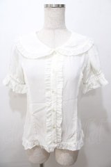 LIZ LISA / 衿シアーハートブラウス 0 オフ白 Y-25-08-13-039-LO-BL-SZ-ZY
