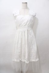 LIZ LISA / チュール×コットンロングワンピース 0 白 Y-25-08-13-040-LO-OP-SZ-ZY