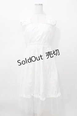 画像1: LIZ LISA / チュール×コットンロングワンピース 0 白 Y-25-08-13-040-LO-OP-SZ-ZY