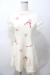 LIZ LISA / ベロアアップリケ裏毛ワワンピース 0 アイボリー Y-25-08-13-042-LO-OP-SZ-ZY