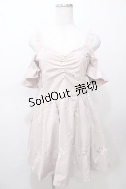 画像1: LIZ LISA / 刺繍肩あきワンピース 0 ピンク Y-25-08-13-049-LO-OP-SZ-ZI