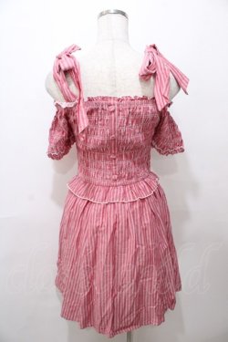 画像2: LIZ LISA / ストライプシャーリングワンピース 0 アカ Y-25-08-13-053-LO-OP-SZ-ZY