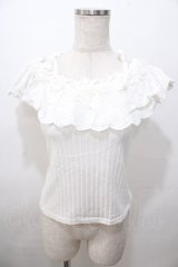 LIZ LISA / コットンレースフリルリブトップス 0 オフ白 Y-25-08-13-007-LO-TO-SZ-ZY