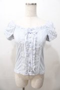 LIZ LISA / オフショル編み上げトップス 0 サックス Y-25-08-13-008-LO-TO-SZ-ZY