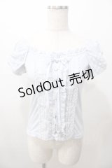 LIZ LISA / オフショル編み上げトップス 0 サックス Y-25-08-13-008-LO-TO-SZ-ZY