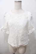LIZ LISA / シフォンリボンレーストップス 0 白 Y-25-08-13-009-LO-TO-SZ-ZY