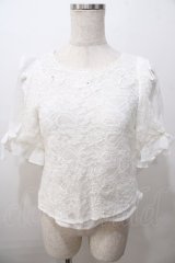 LIZ LISA / シフォンリボンレーストップス 0 白 Y-25-08-13-009-LO-TO-SZ-ZY