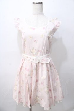 画像1: LIZ LISA / パイピングフラワー柄ワンピース 0 ピンク Y-25-08-13-080-LO-OP-SZ-ZY