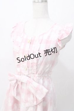 画像3: LIZ LISA / ギンガム柄バラプリントノースリーブワンピース 0 ピンク Y-25-08-13-083-LO-OP-SZ-ZY